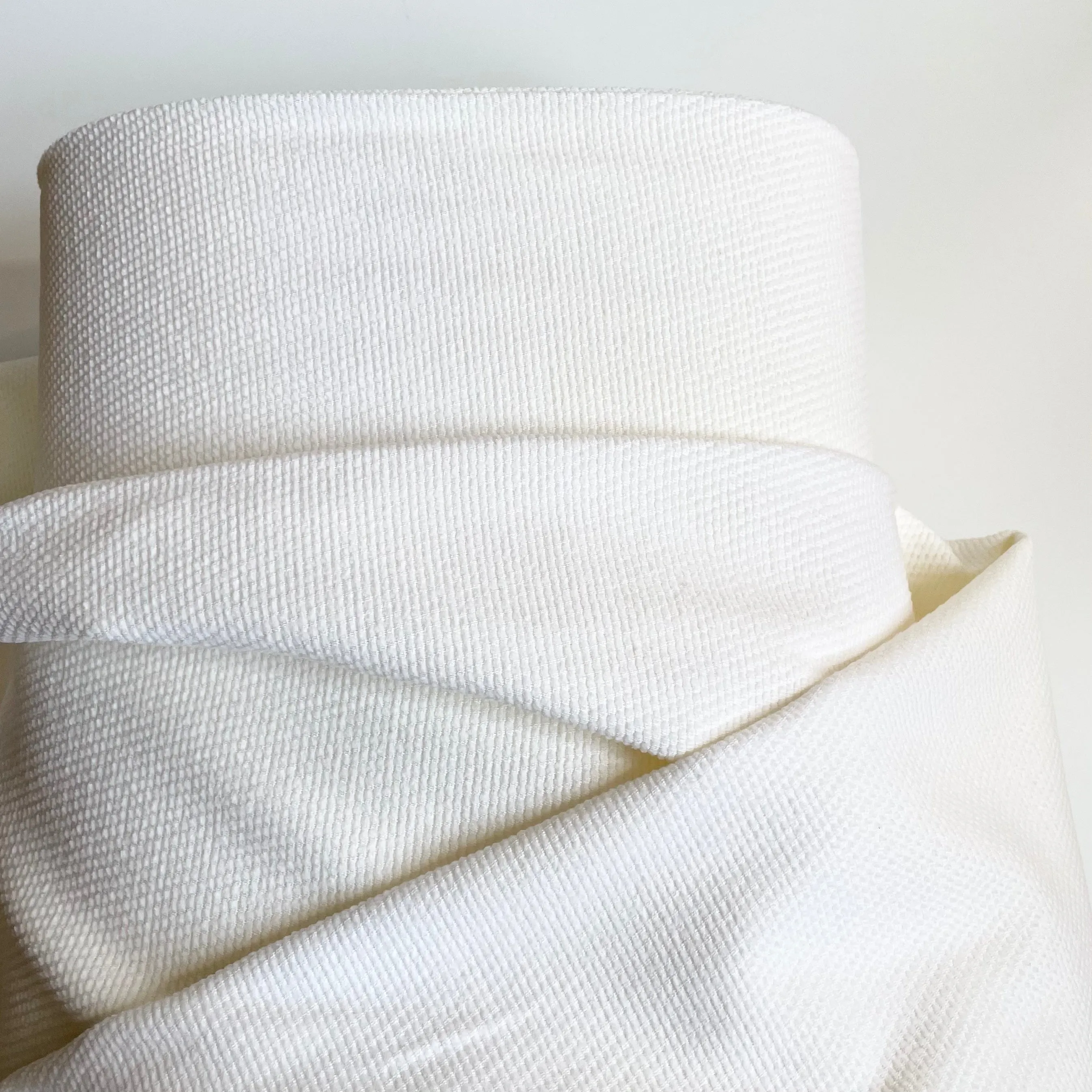 2-2/3 yard remnant white Cotton Sculptured Velour