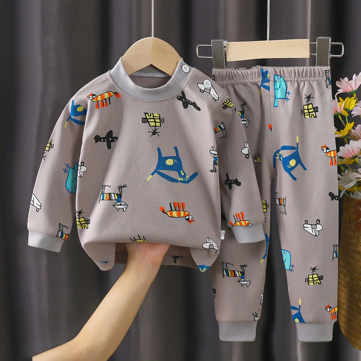 2 Pcs  Boys/Girls Pajama Sets 488895 - (2-3Y)