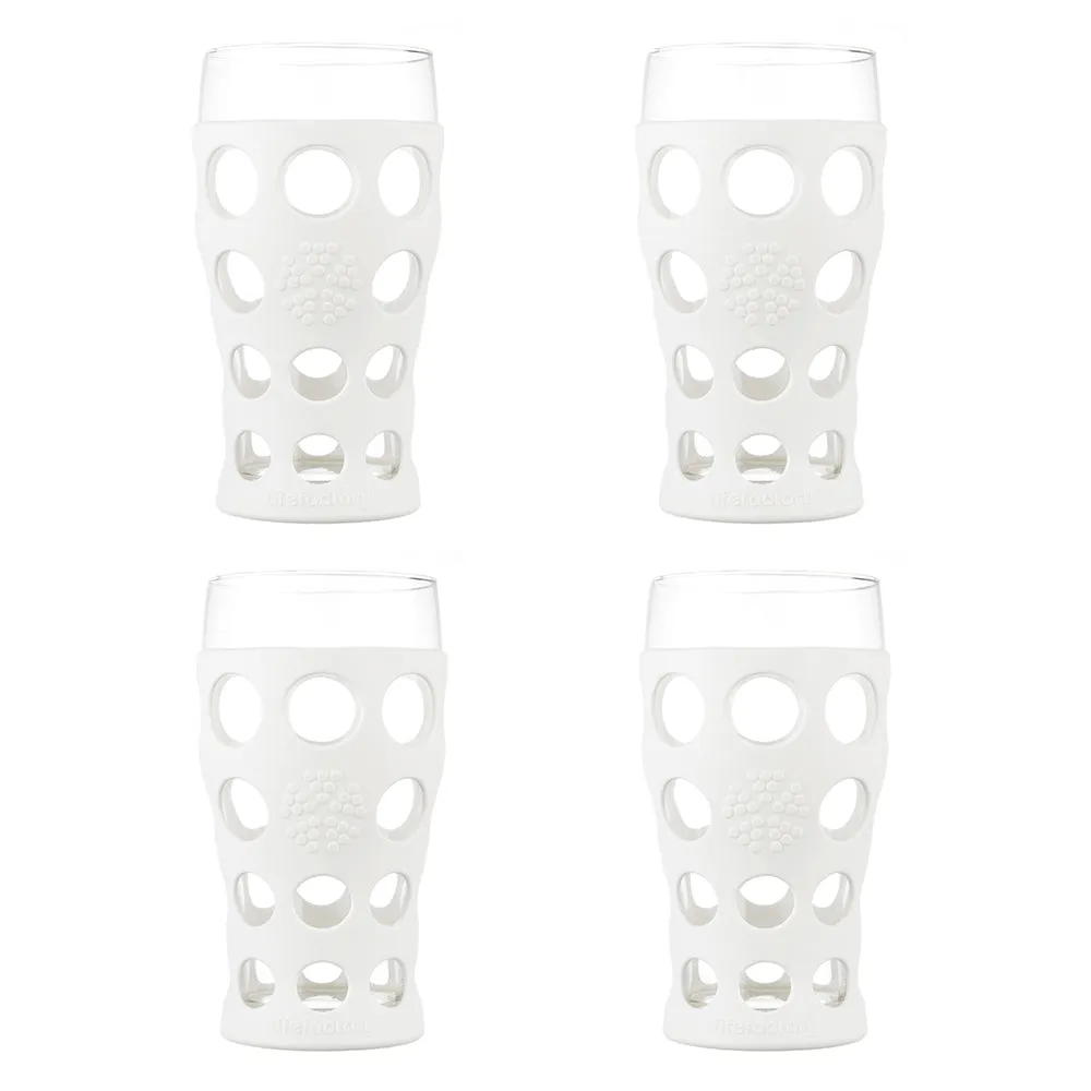 20oz Beverage Glass with Silicone Sleeve -4 Pack