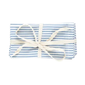 4-Pack Napkin Set - Blue Skinny Stripes