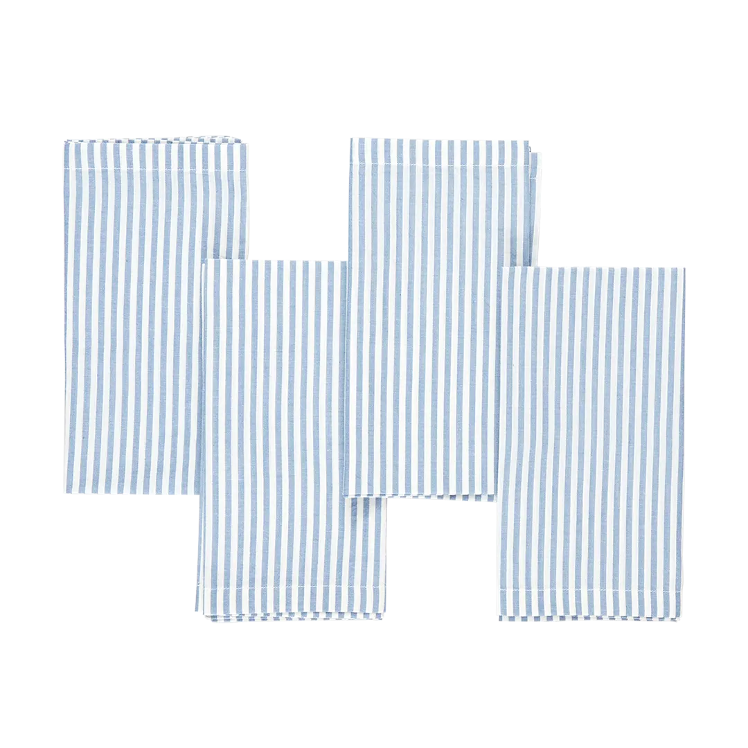 4-Pack Napkin Set - Blue Skinny Stripes