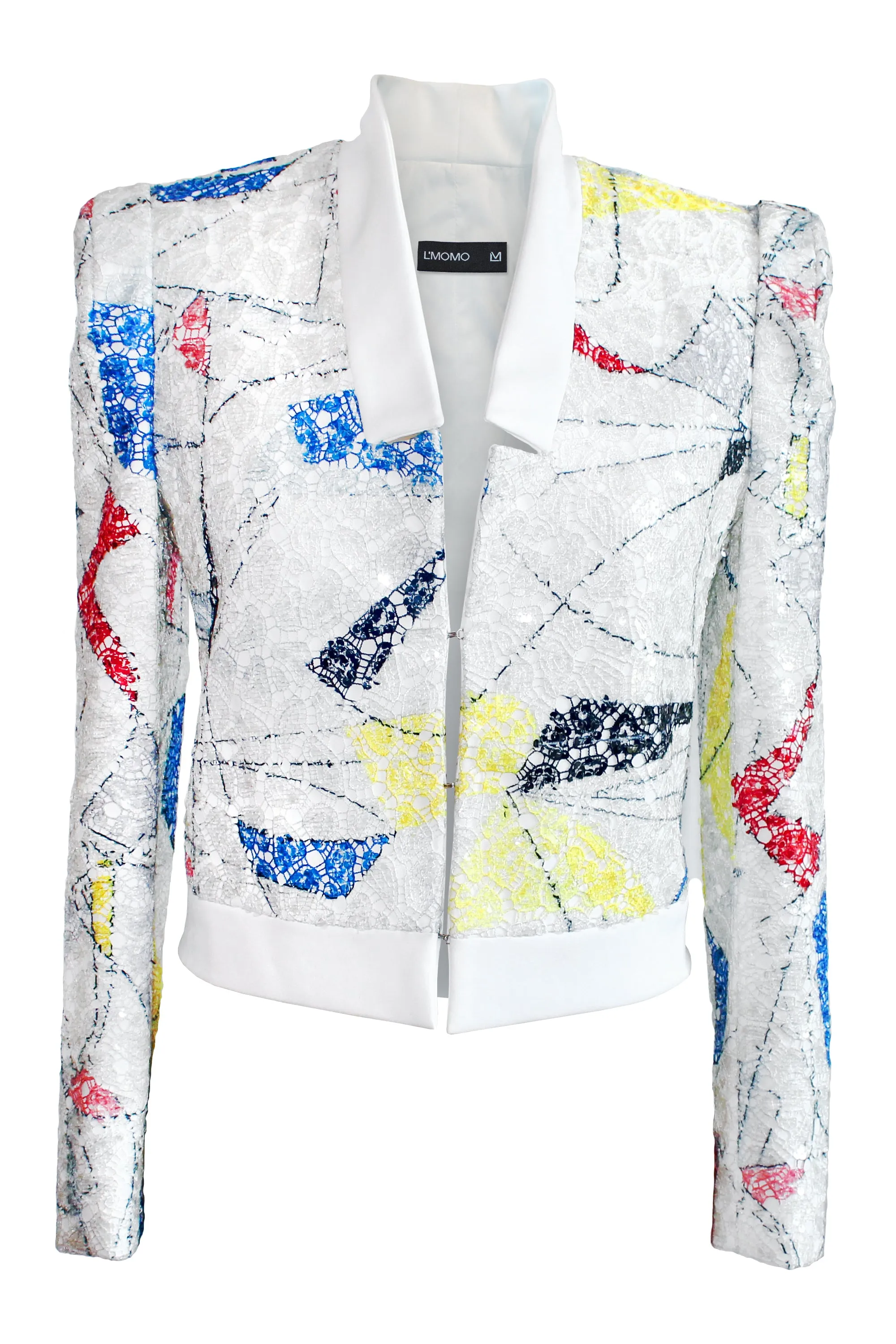 Abstract Sequin Cropped Jacket