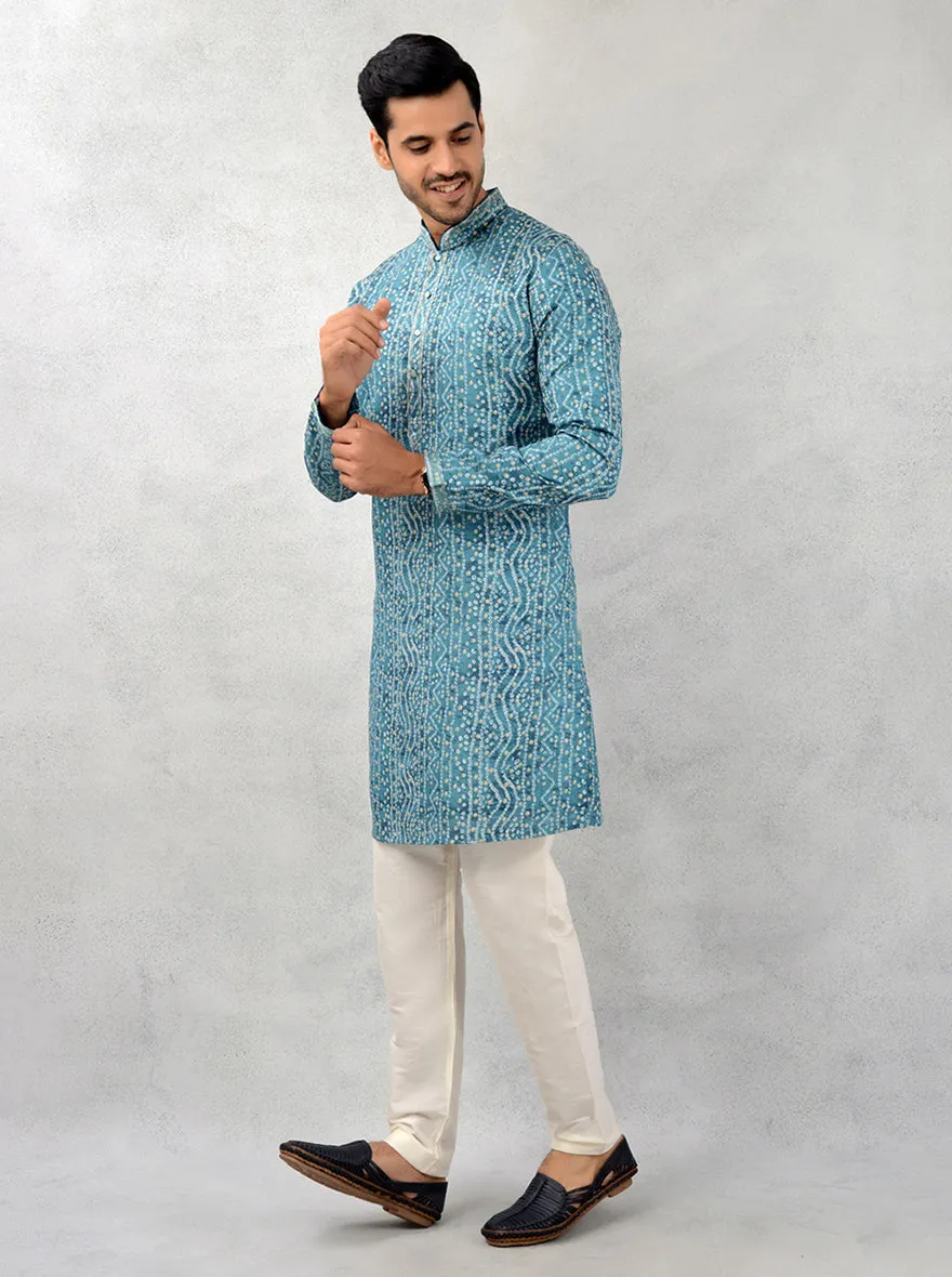 Aqua Blue Kurta Pajama | TULA