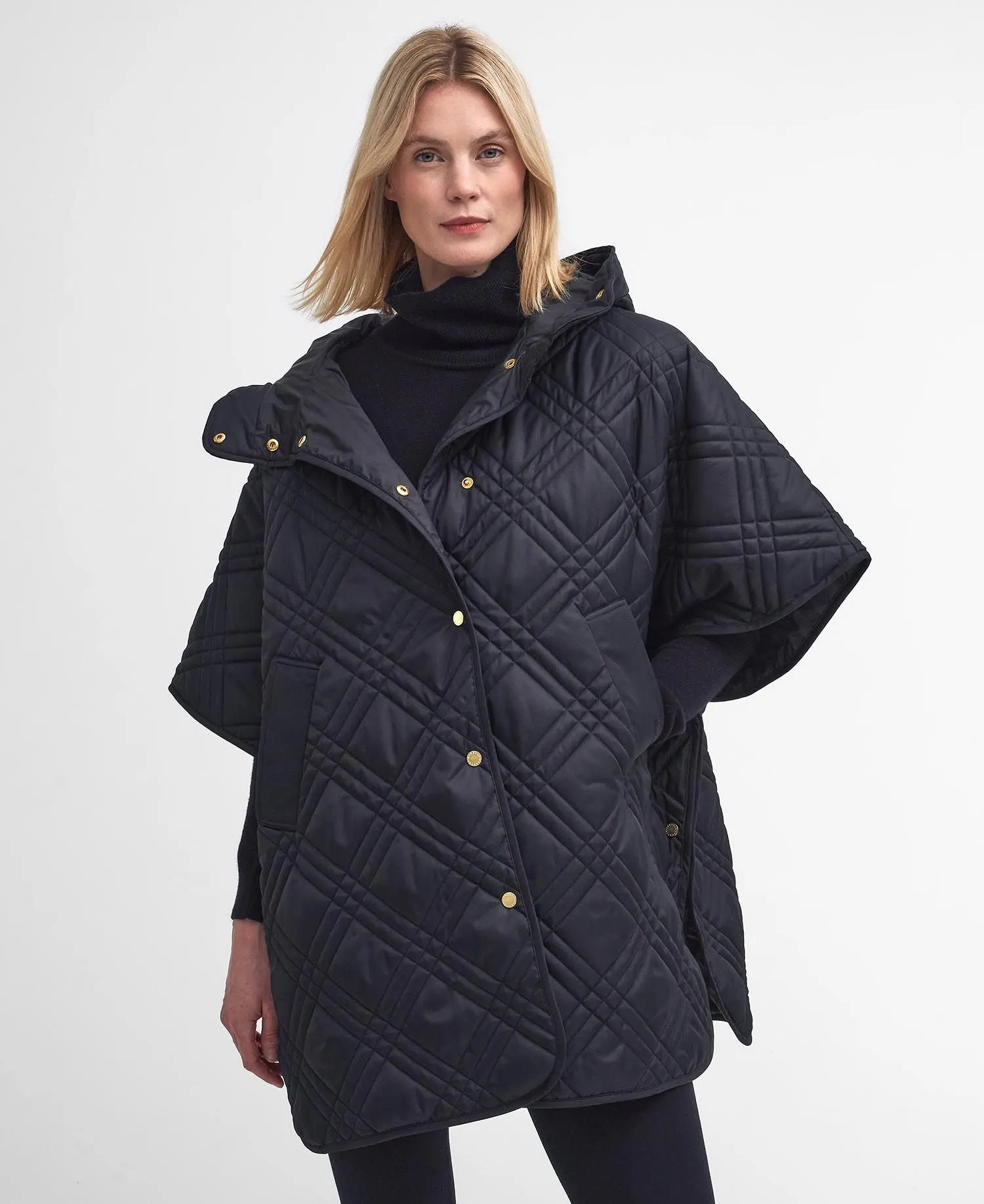 Astor Quilted Cape (Black/Cab Tartan)