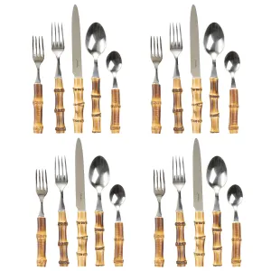 Bamboo 20pc Place Setting - Natural