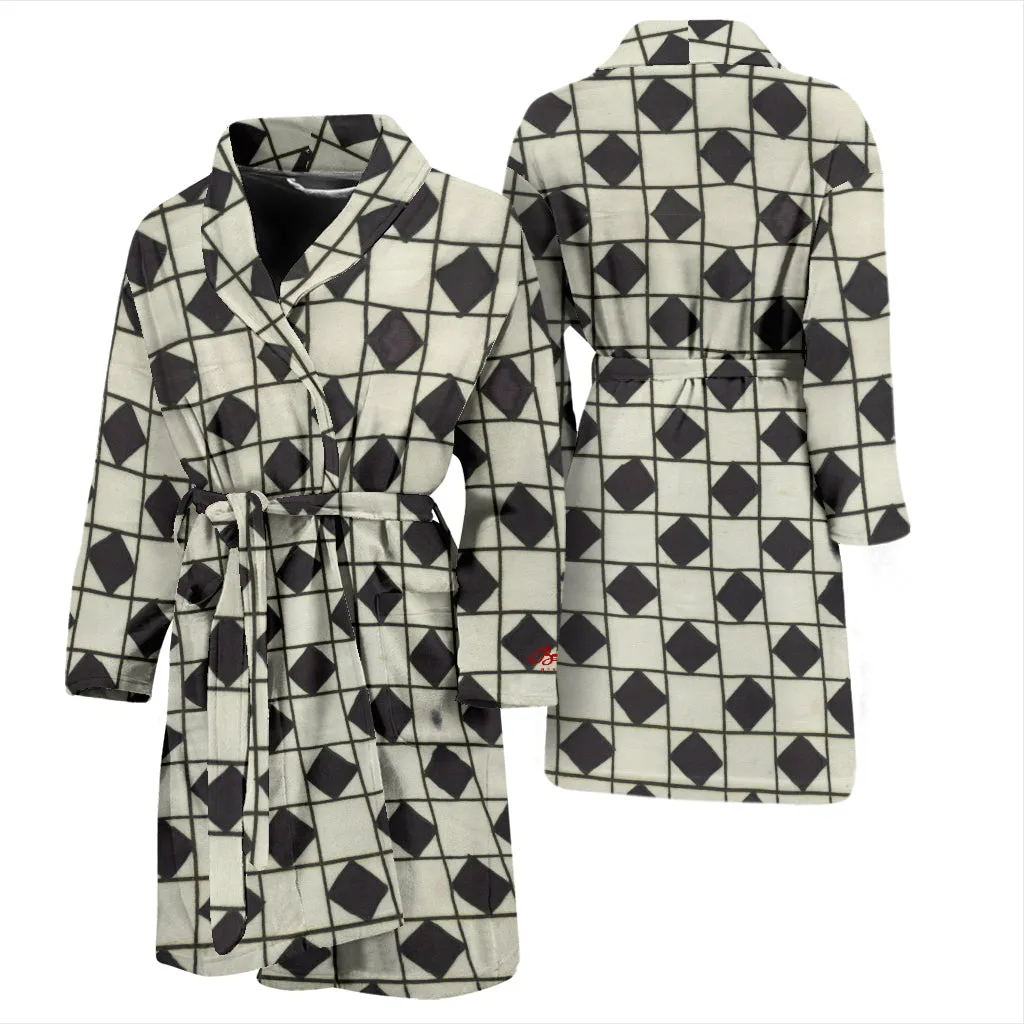 B&W Checkerboard Optical Bath Robe - Men