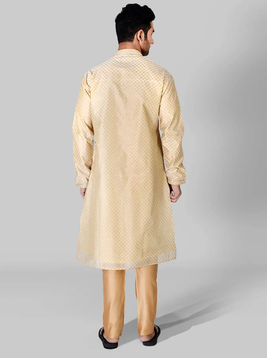 Beige & Light Golden Kurta Set | Azania