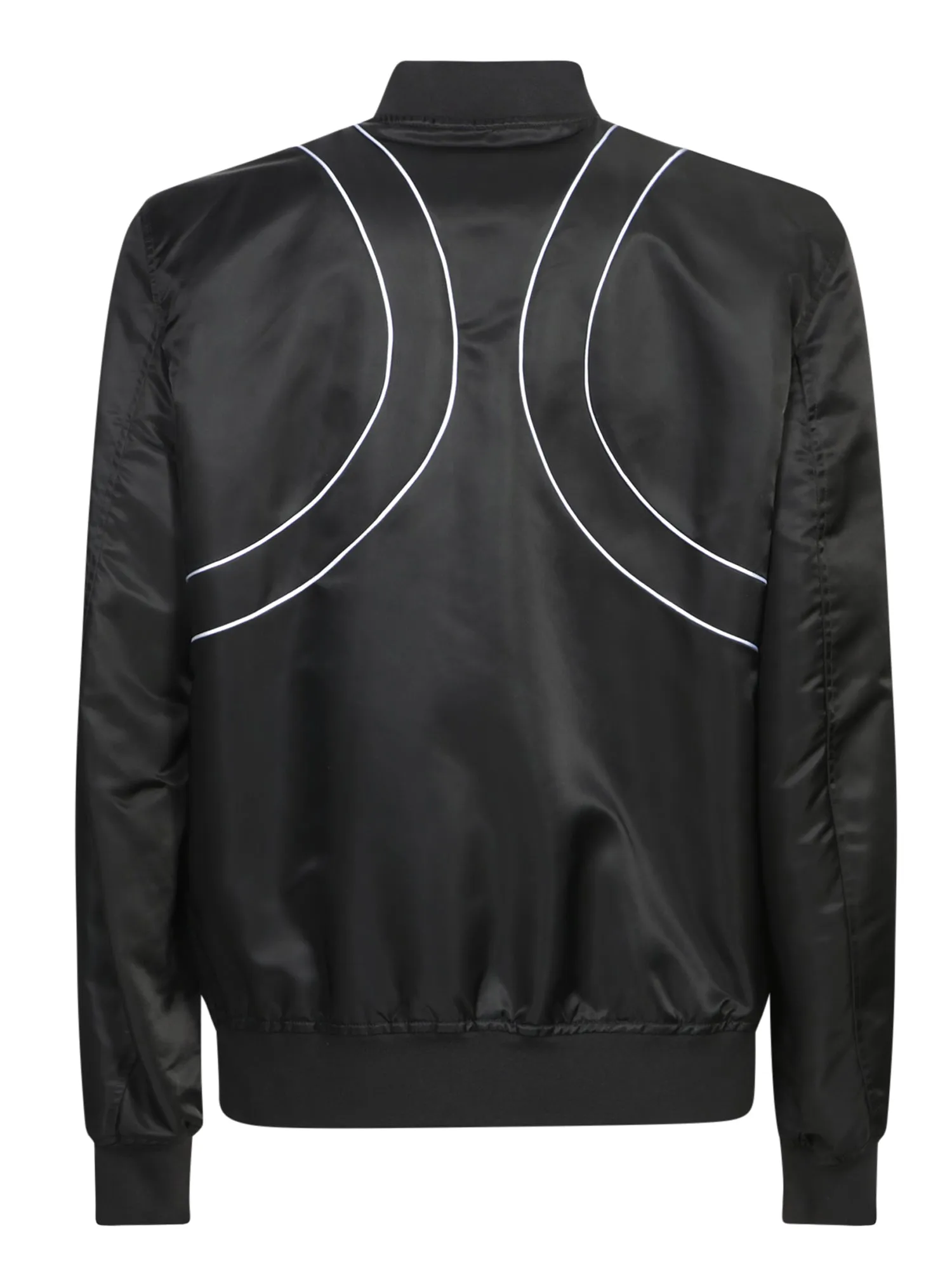 Black Piping Harness Bomber Jacket