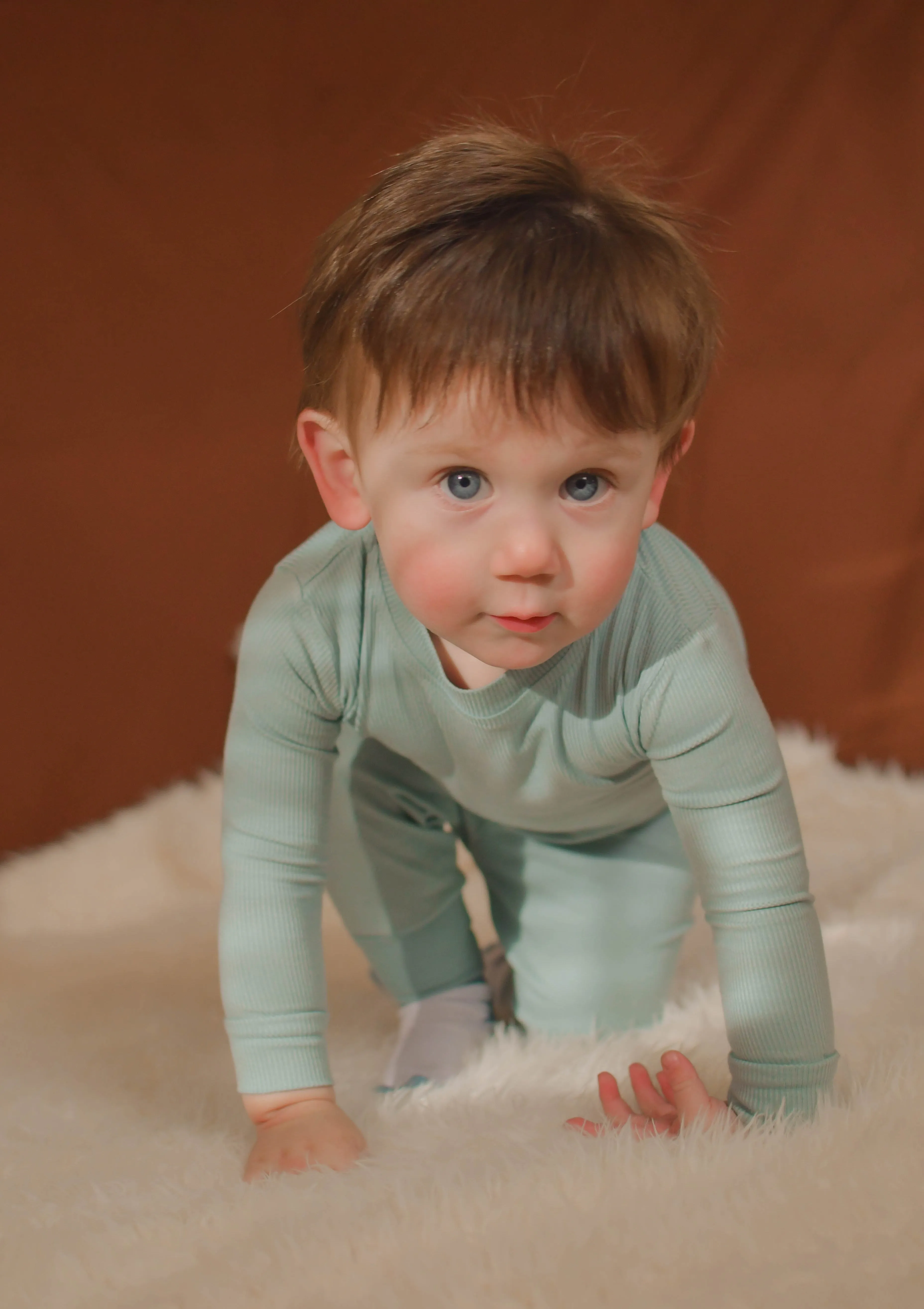 blue bird ribbed jammies