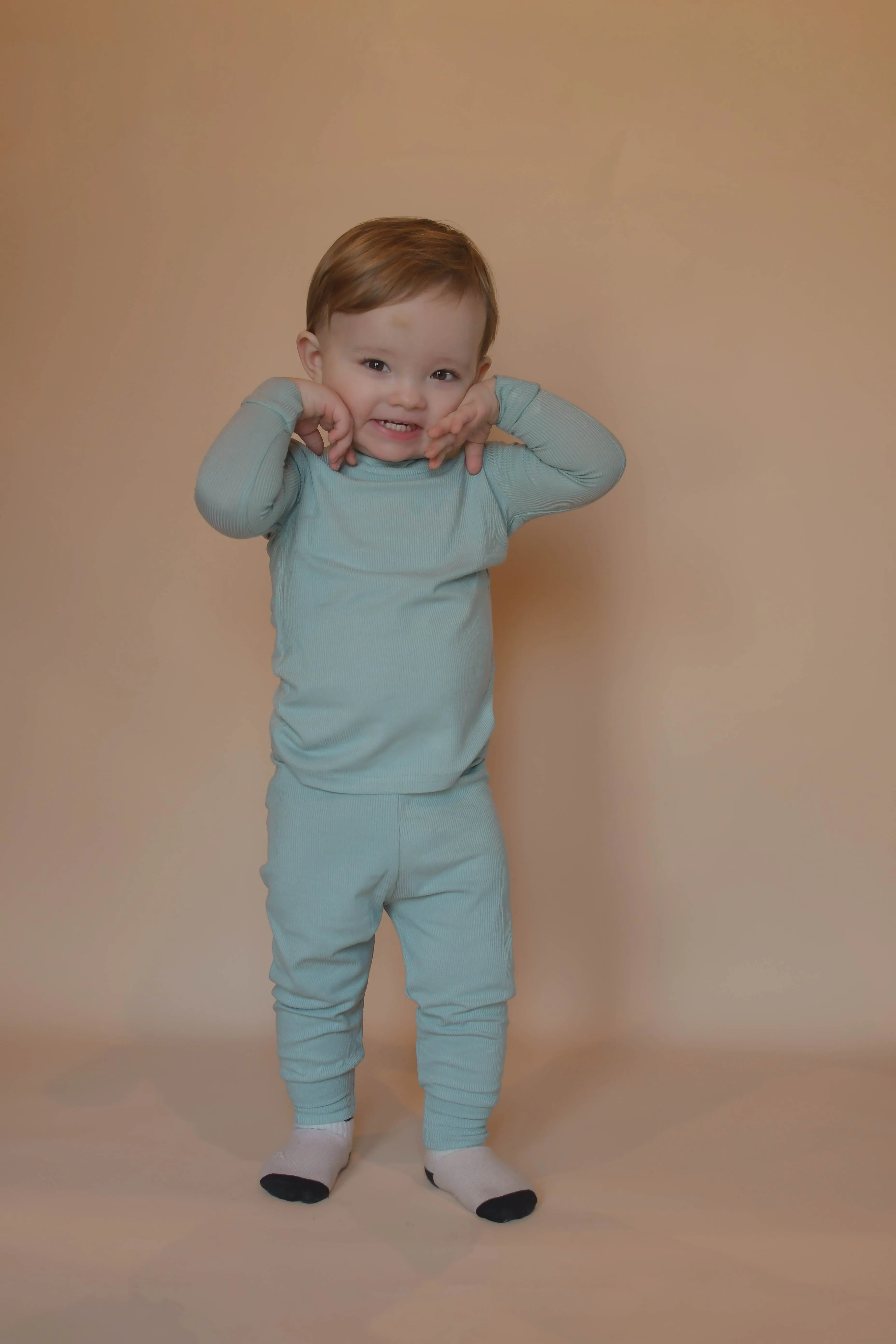 blue bird ribbed jammies