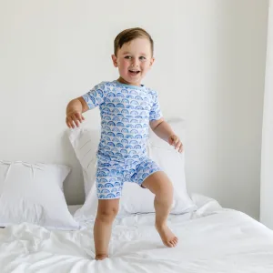 Blue Rainbows Two-Piece Short Sleeve & Shorts Pajama Set