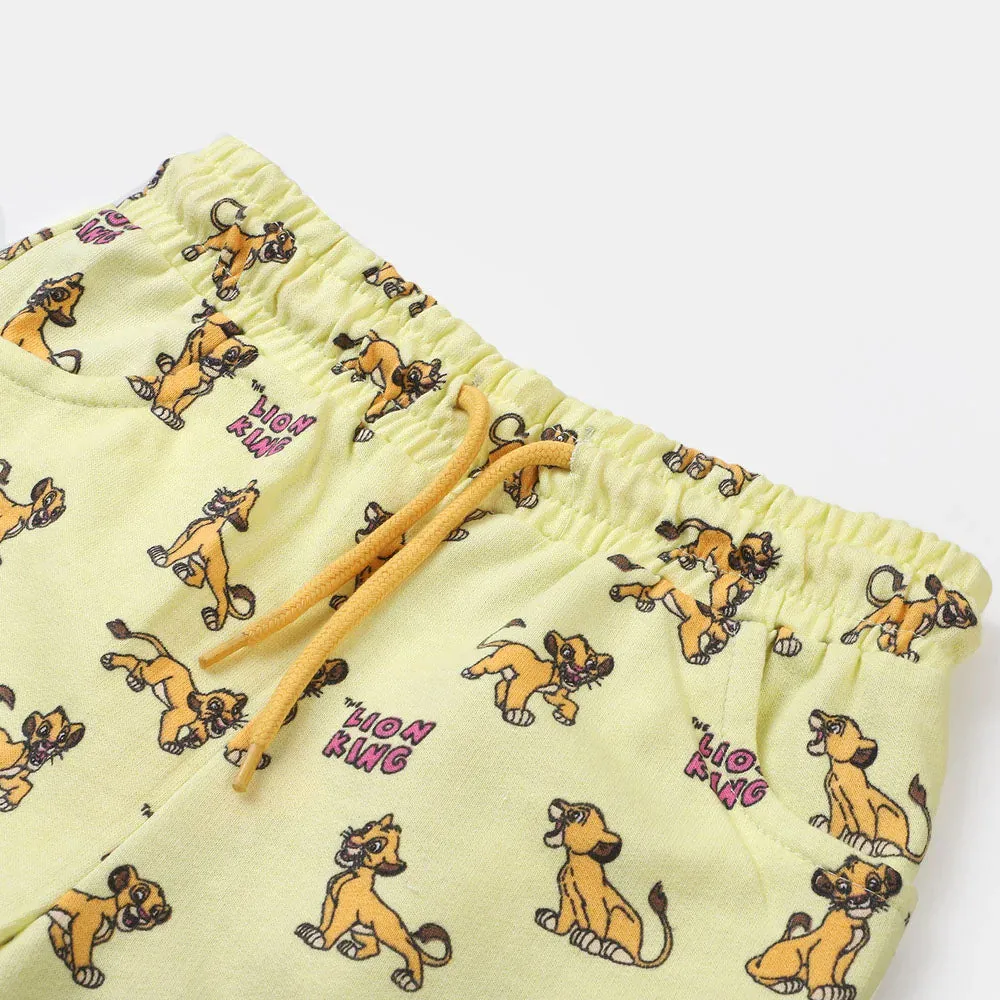 Boys Terry Short Lion King |Teder Yellow