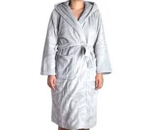 Brogo Microfiber Supersoft Hooded Bathrobe Dove L/XL