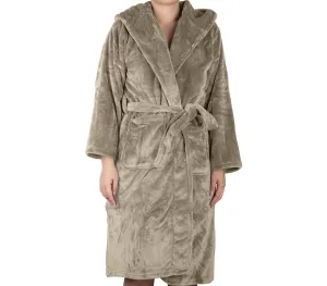 Brogo Microfiber Supersoft Hooded Bathrobe Mocha L/XL