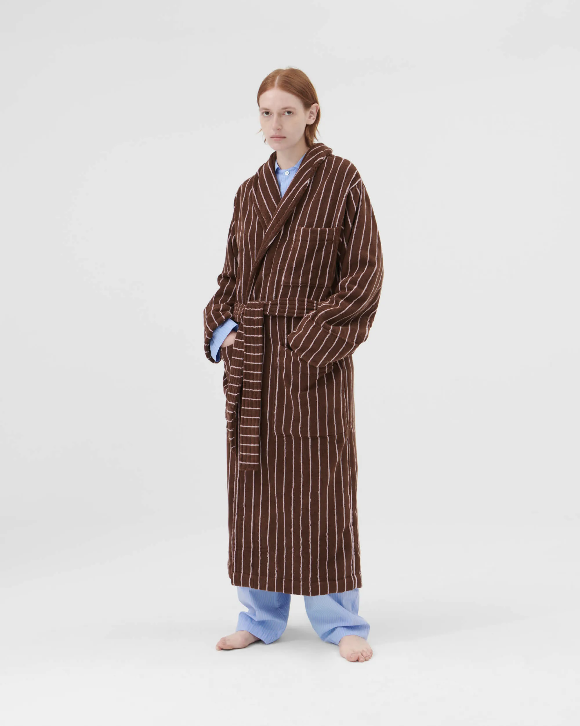 Classic Bathrobes (Striped) - Lima / Brown Stripes