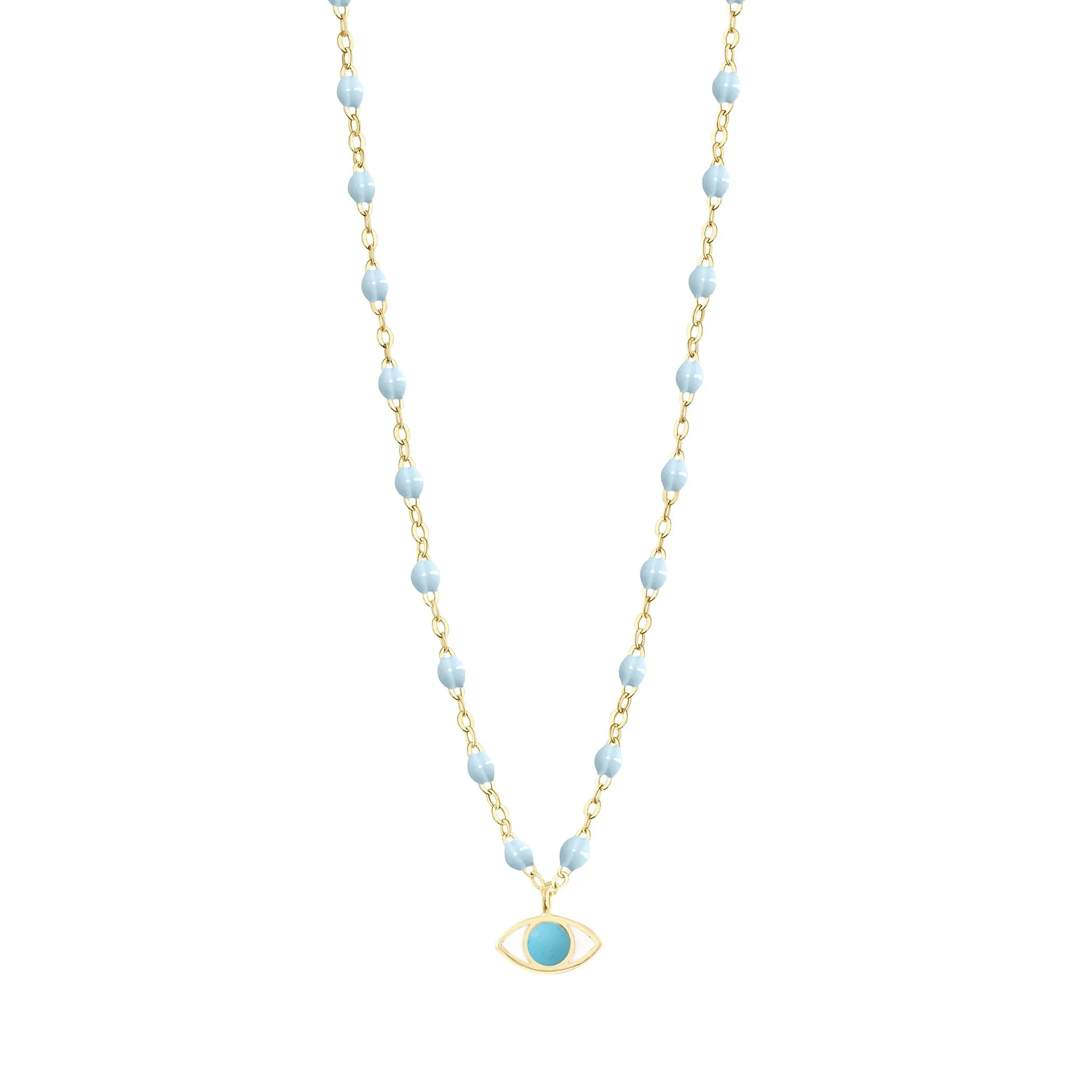 Classic Gigi Baby Blue Eye Necklace, Yellow Gold, 16.5"