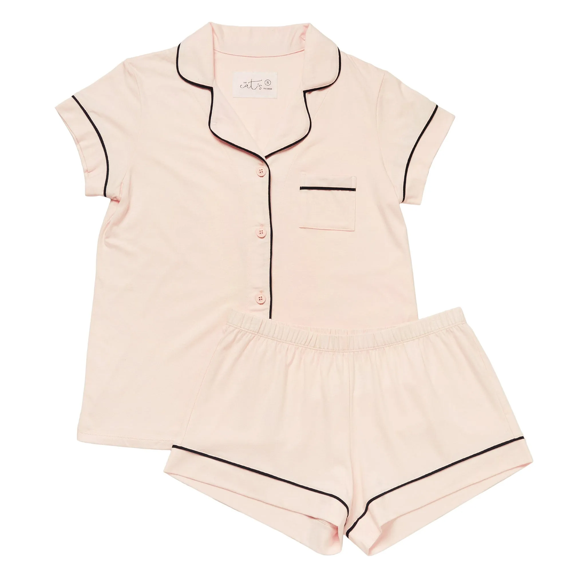 Classic Pima Knit Short Set - Pink Moment