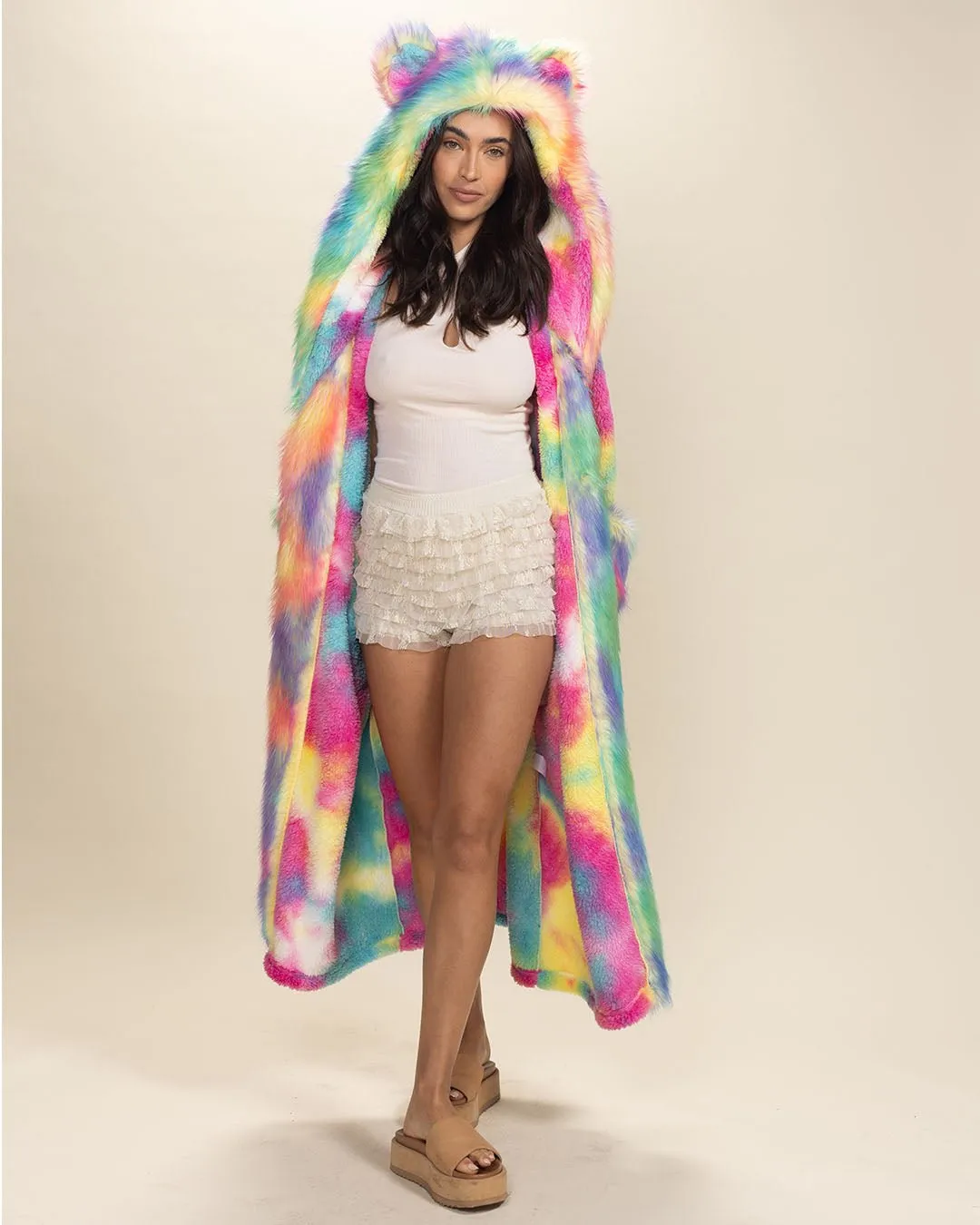 Classic Women's Luxury Robe | Rainbow Bear