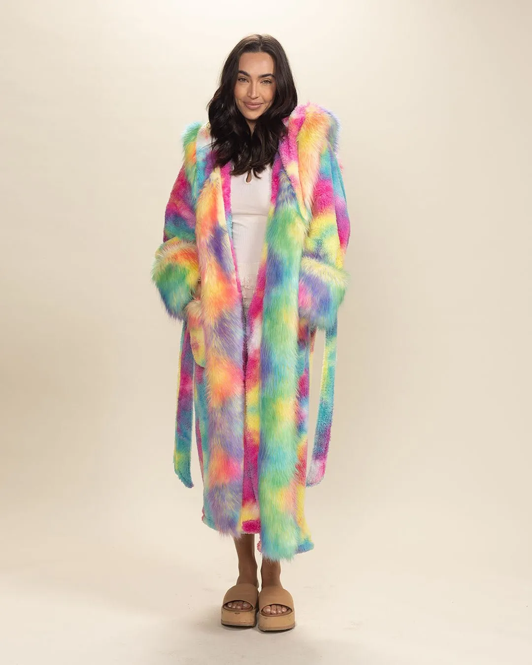 Classic Women's Luxury Robe | Rainbow Bear