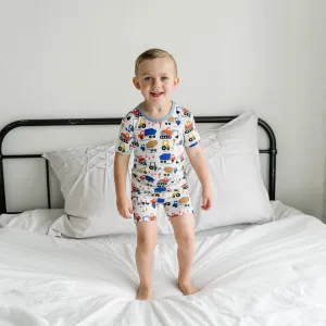 Construction Two-Piece Short Sleeve & Shorts Pajama Set