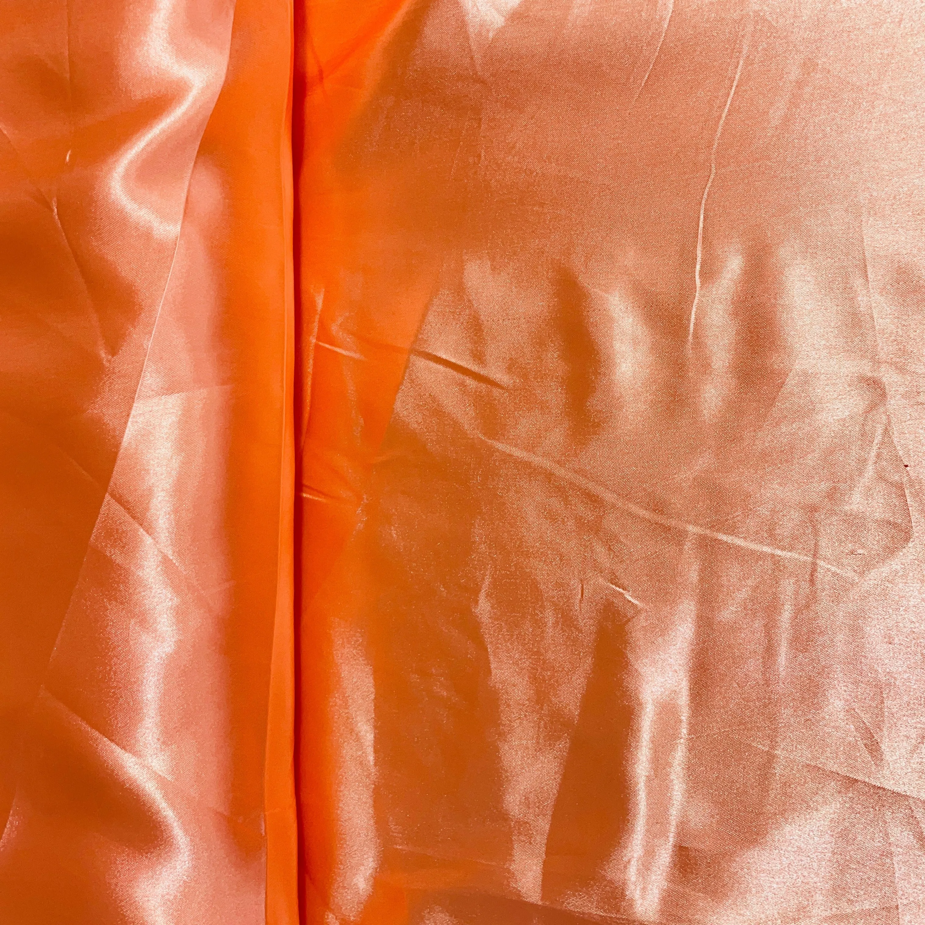 Coral Pink Solid Satin Fabric