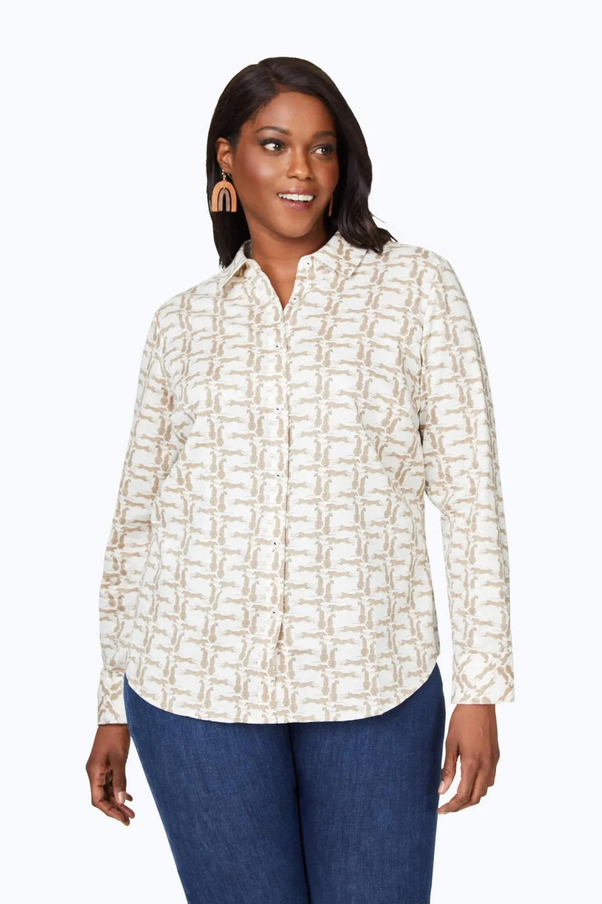 Davis Plus No Iron Leopard Lattice Shirt