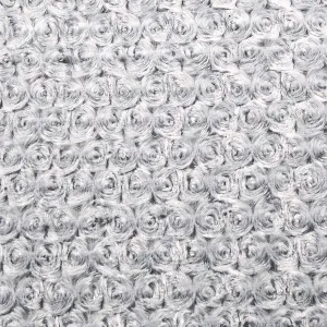 FabricLA Minky Rose Cuddle Fabric | Silver