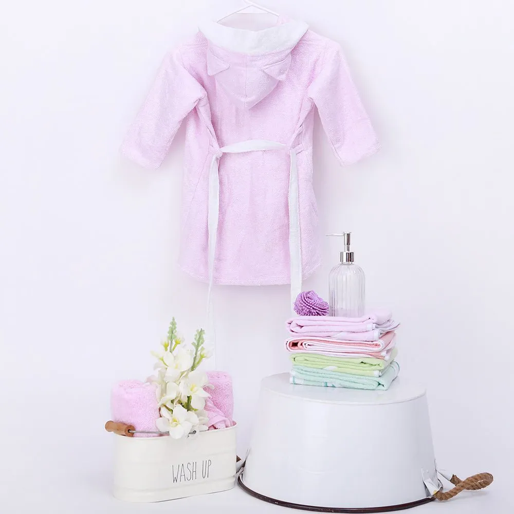 Fancy Fluff Bamboo Cotton kids Bathrobe - Kitty