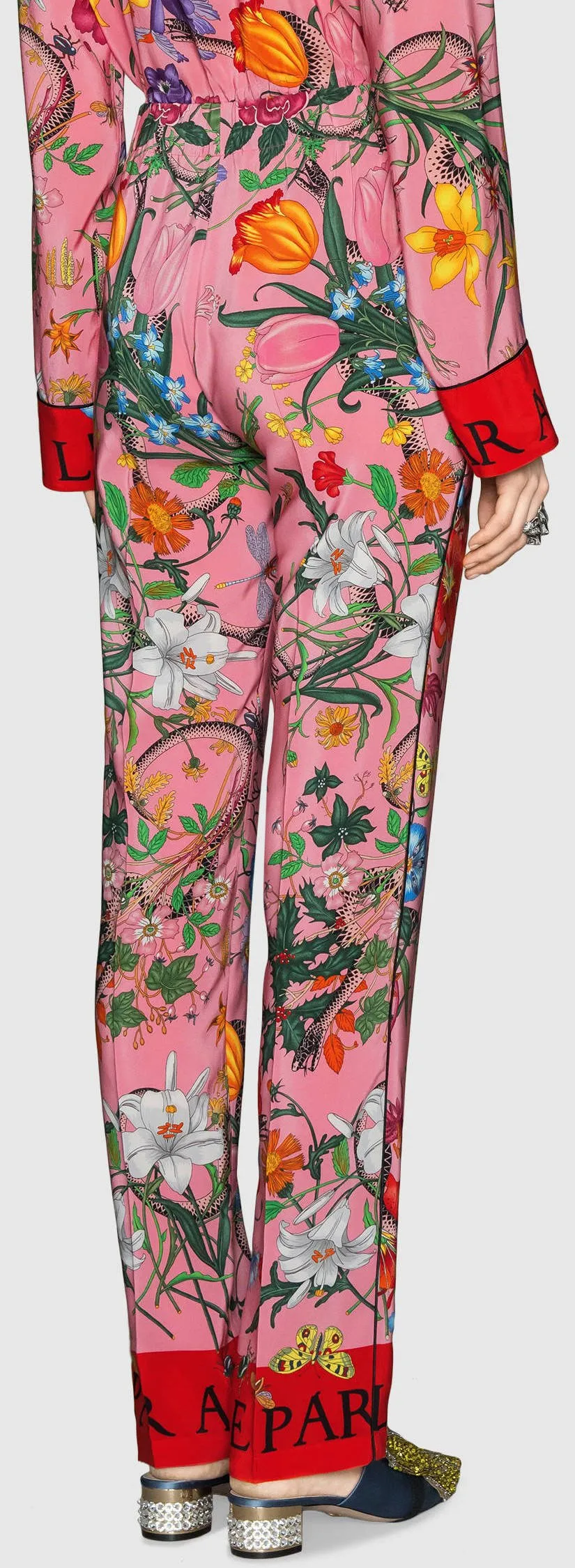 'Flora' Snake Silk Shirt & Pant Set