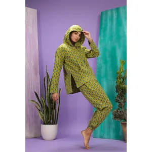 Floweret on Green Hoodie set