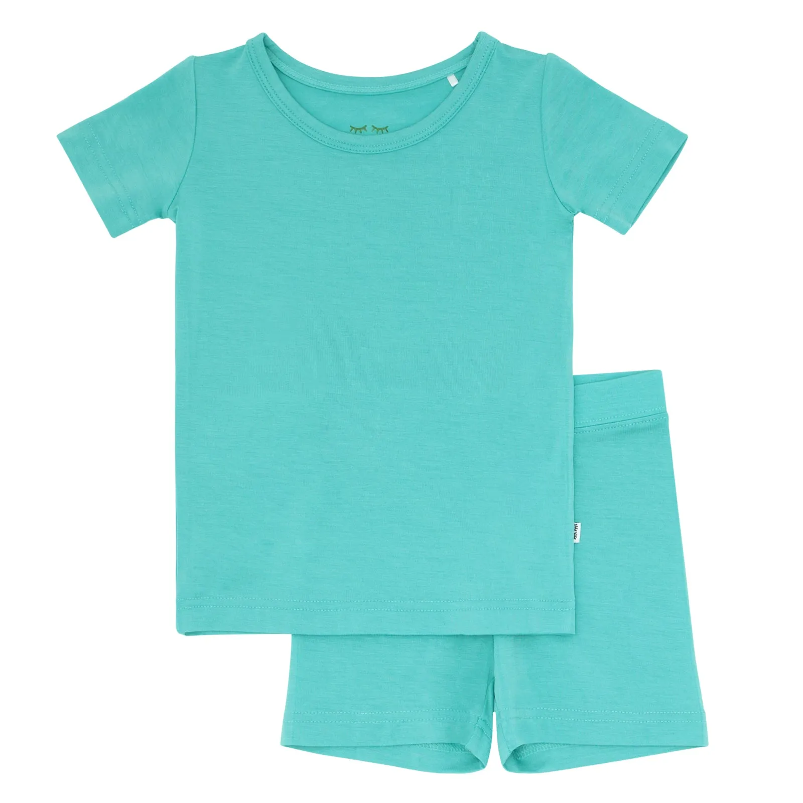 Glacier Turquoise Two-Piece Short Sleeve & Shorts Pajama Set