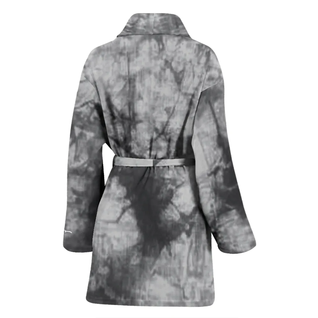 Grey Tie Dye Bath Robe - Women