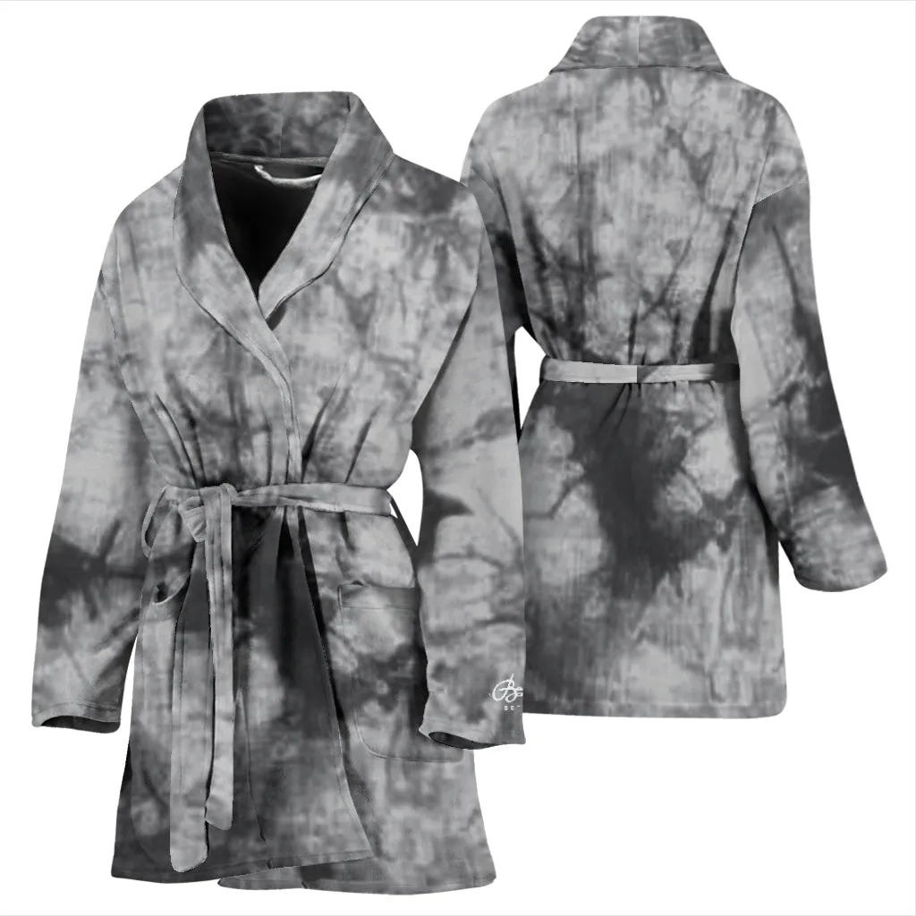 Grey Tie Dye Bath Robe - Women