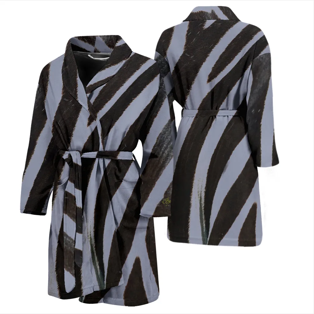 Grey Zebra Bath Robe - Men