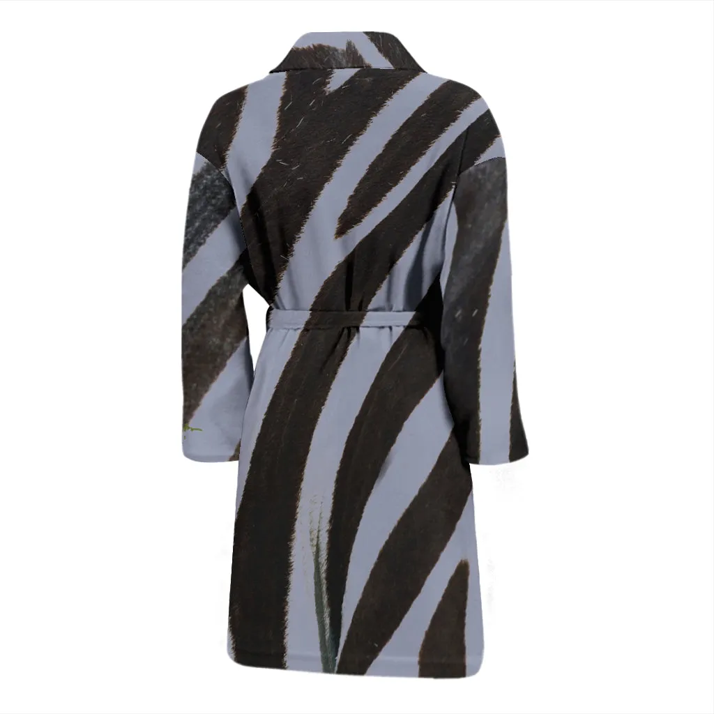 Grey Zebra Bath Robe - Men