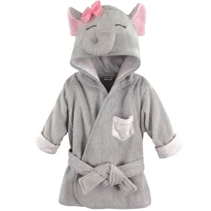 Hudson Baby Cotton Animal Face Bathrobe, Pretty Elephant