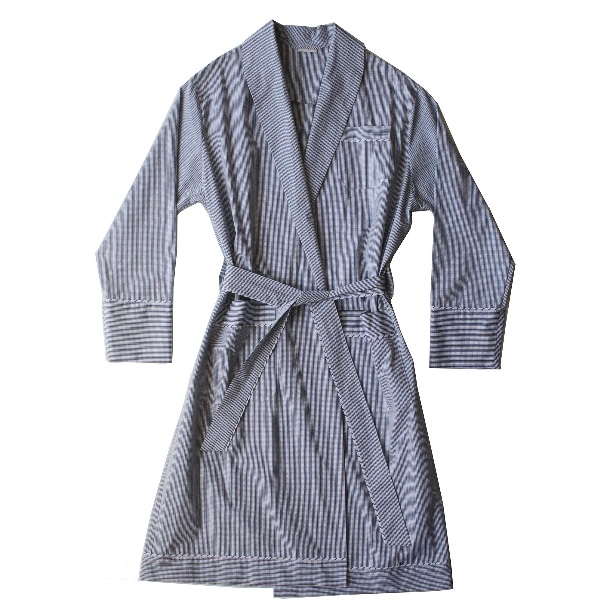 Janus Robe in Micro Plaid Italian Cotton