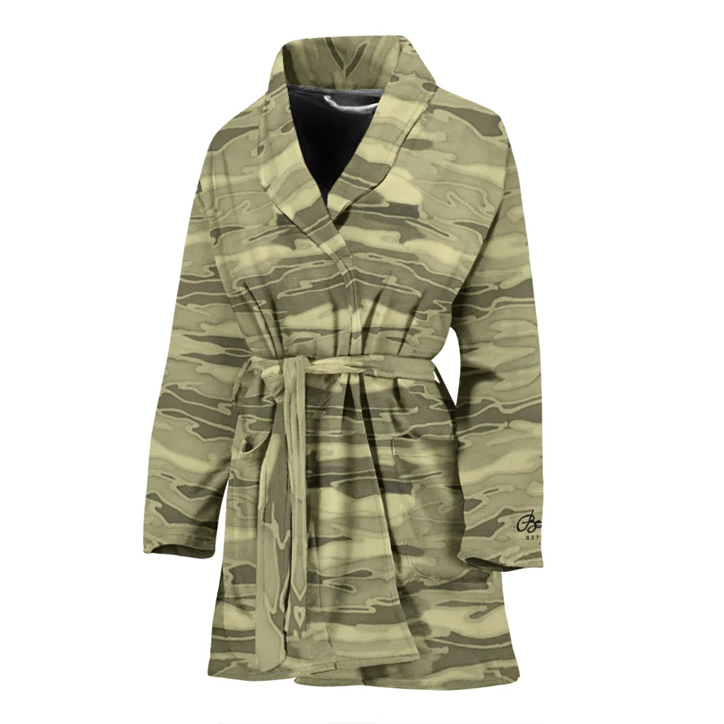 Khaki Lava Camouflage  Bath Robe - Women