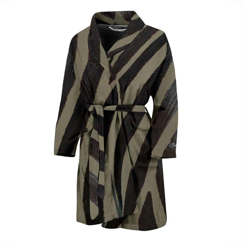 Khaki Zebra Bath Robe - Men