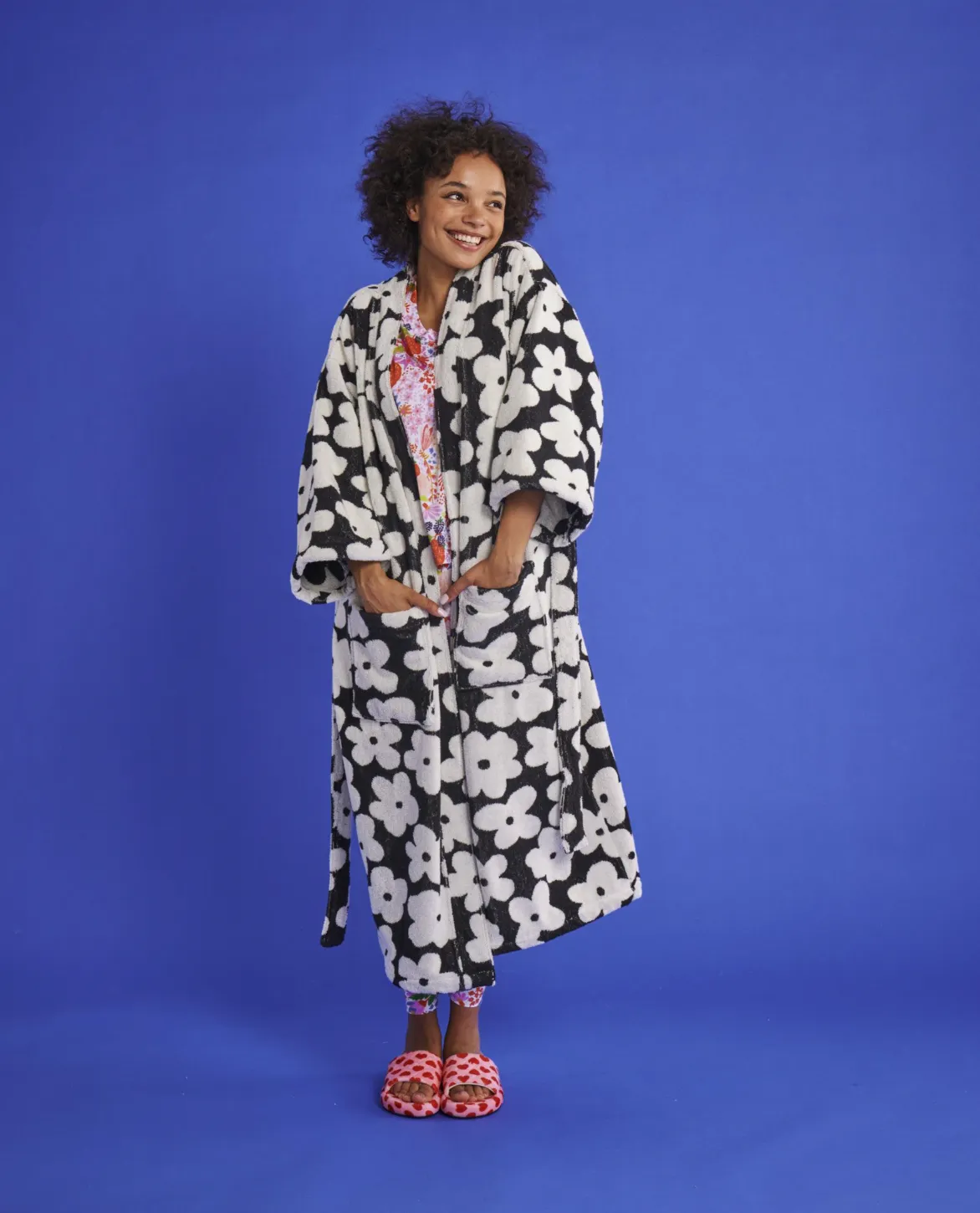 Kip & Co Flower Face Terry Bath Robe