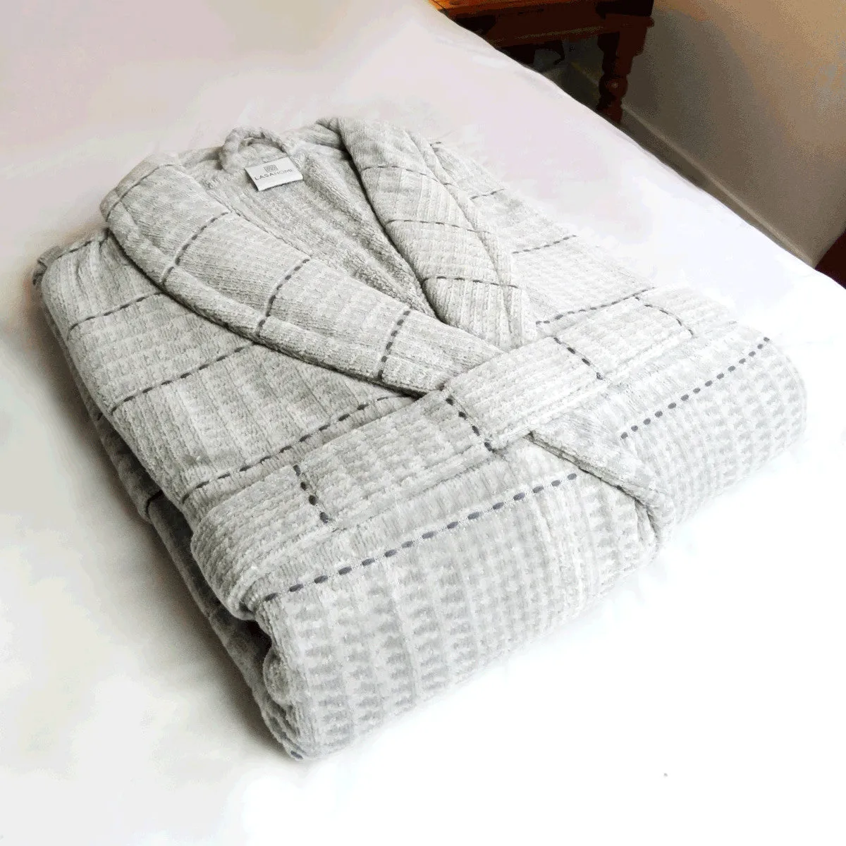 Light Grey Shawl Collar Bathrobe