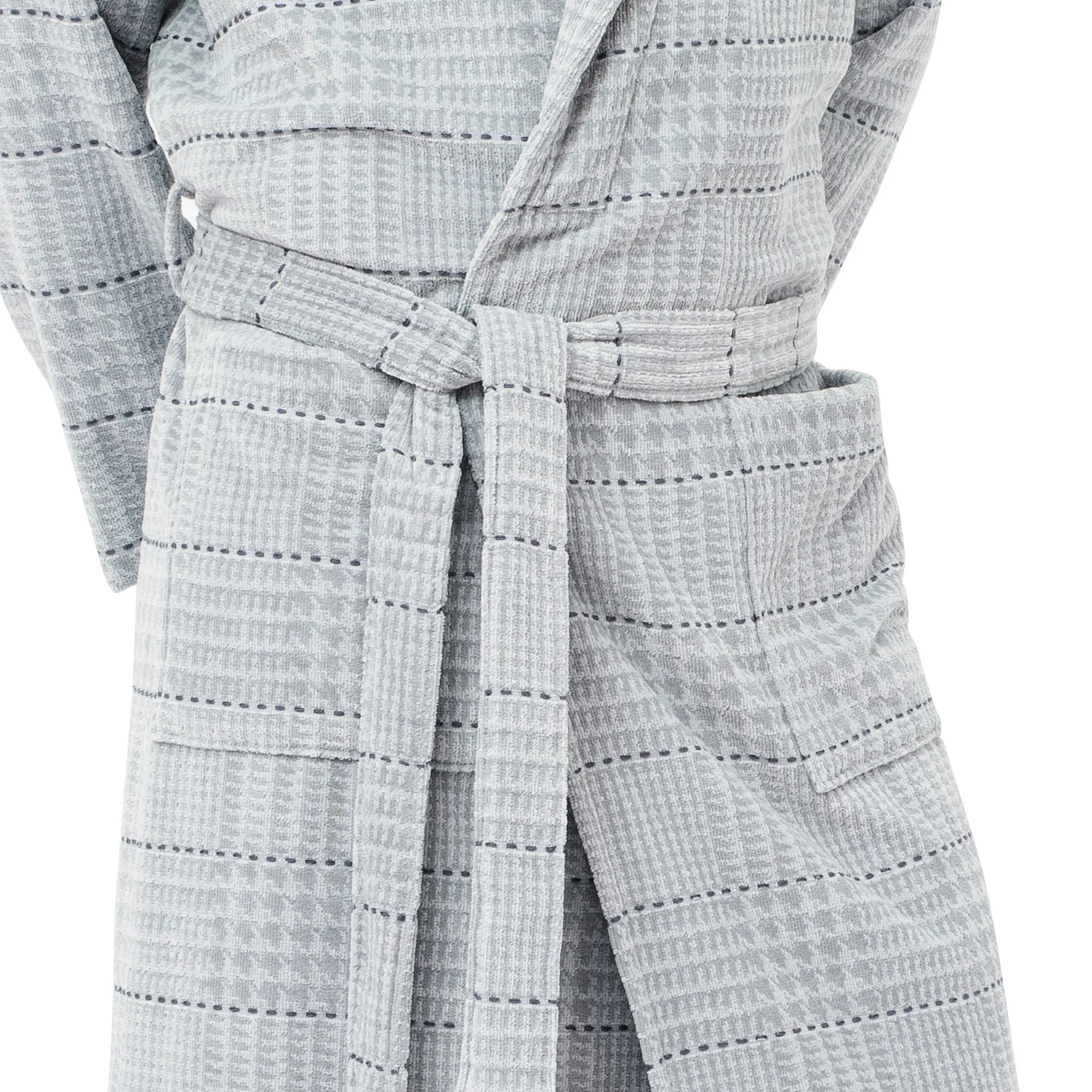 Light Grey Shawl Collar Bathrobe