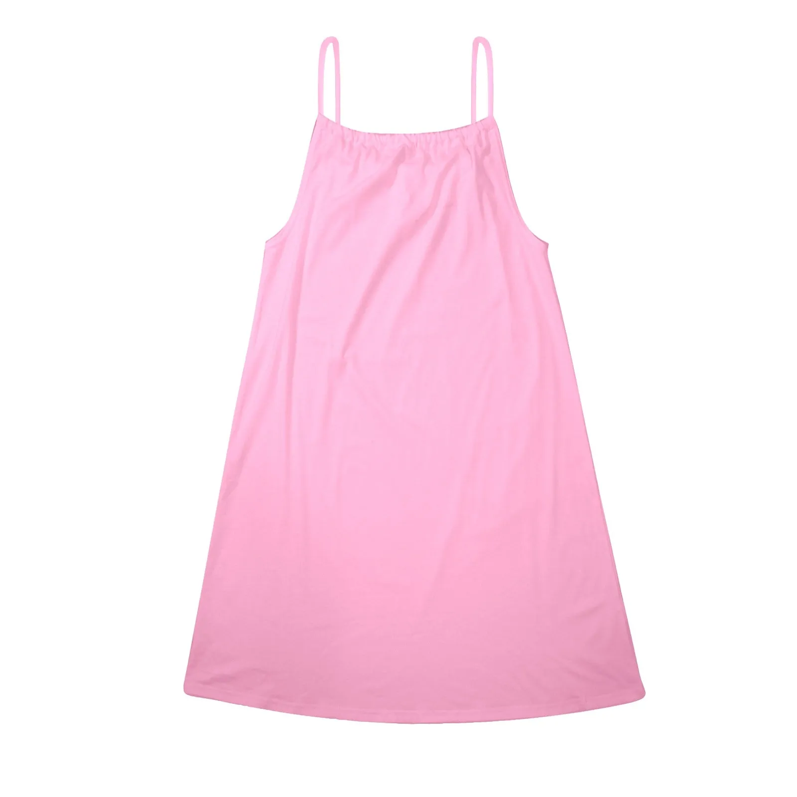 light pink print Drawstring Neck Sleeveless Dress (Model D68)