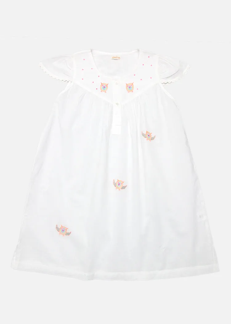 Miria Owl Night Dress for Kids