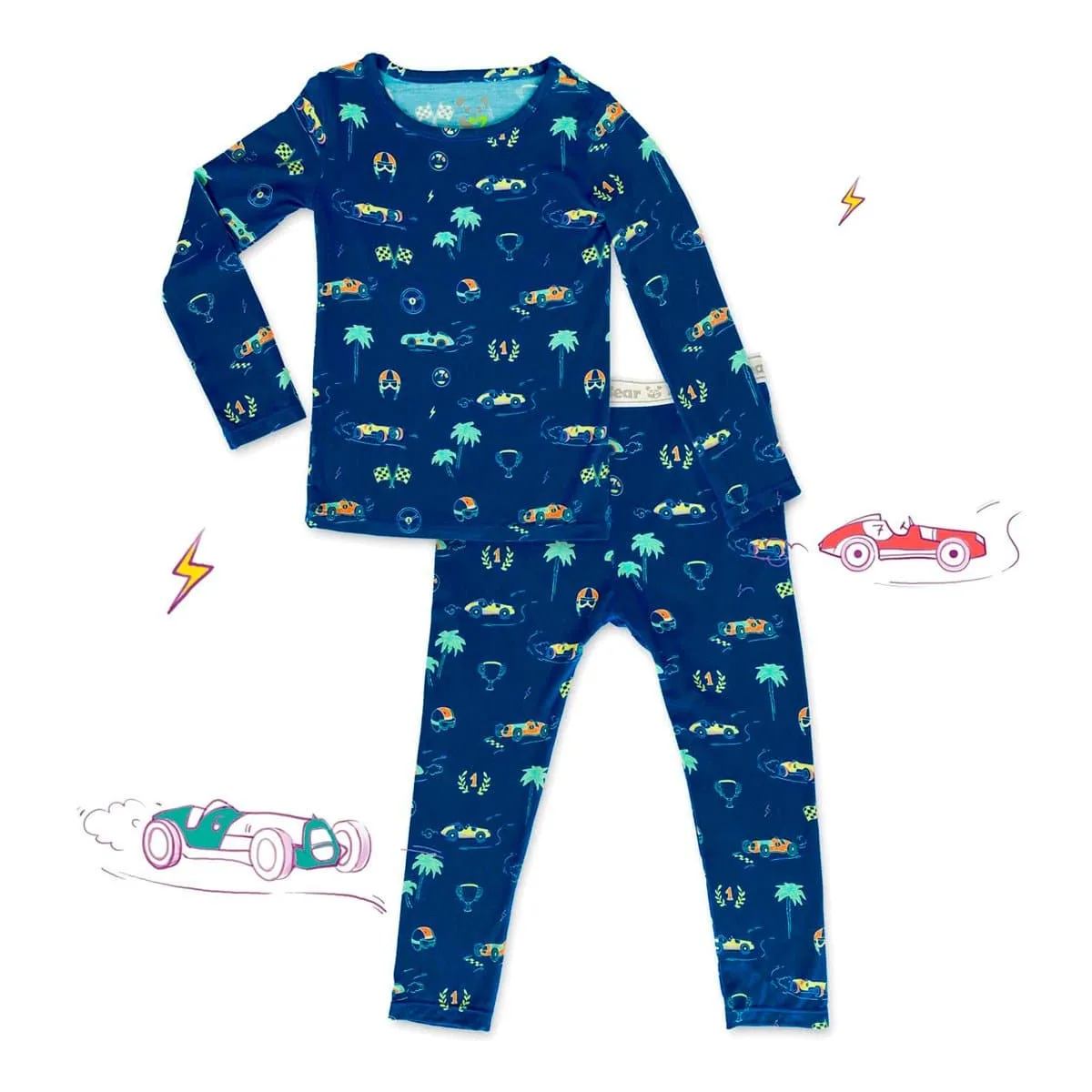 Monaco Blue Bamboo Kids Pajamas