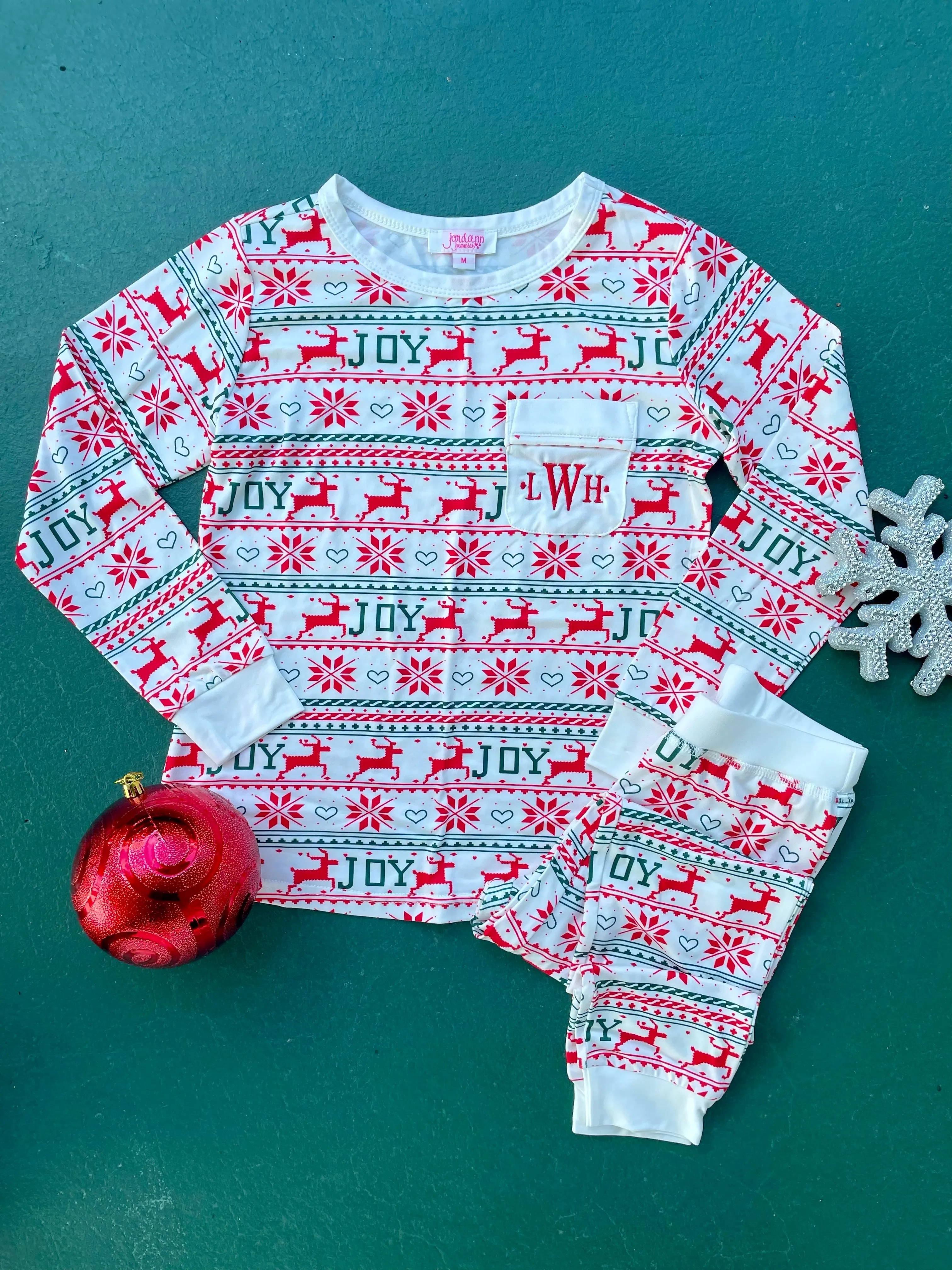 Monogram Reindeer Pajama Set - Youth