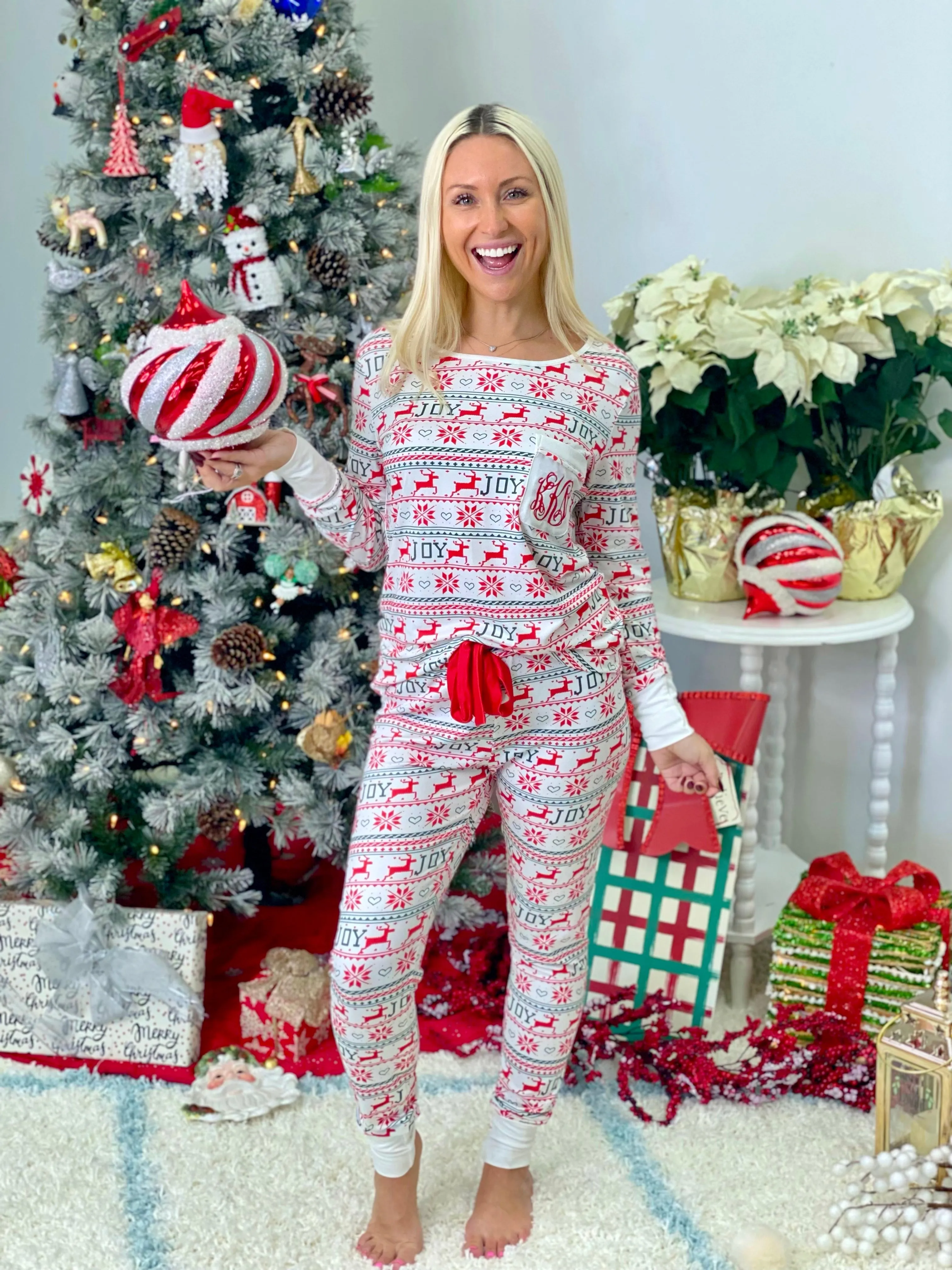 Monogram Reindeer Pajama Set