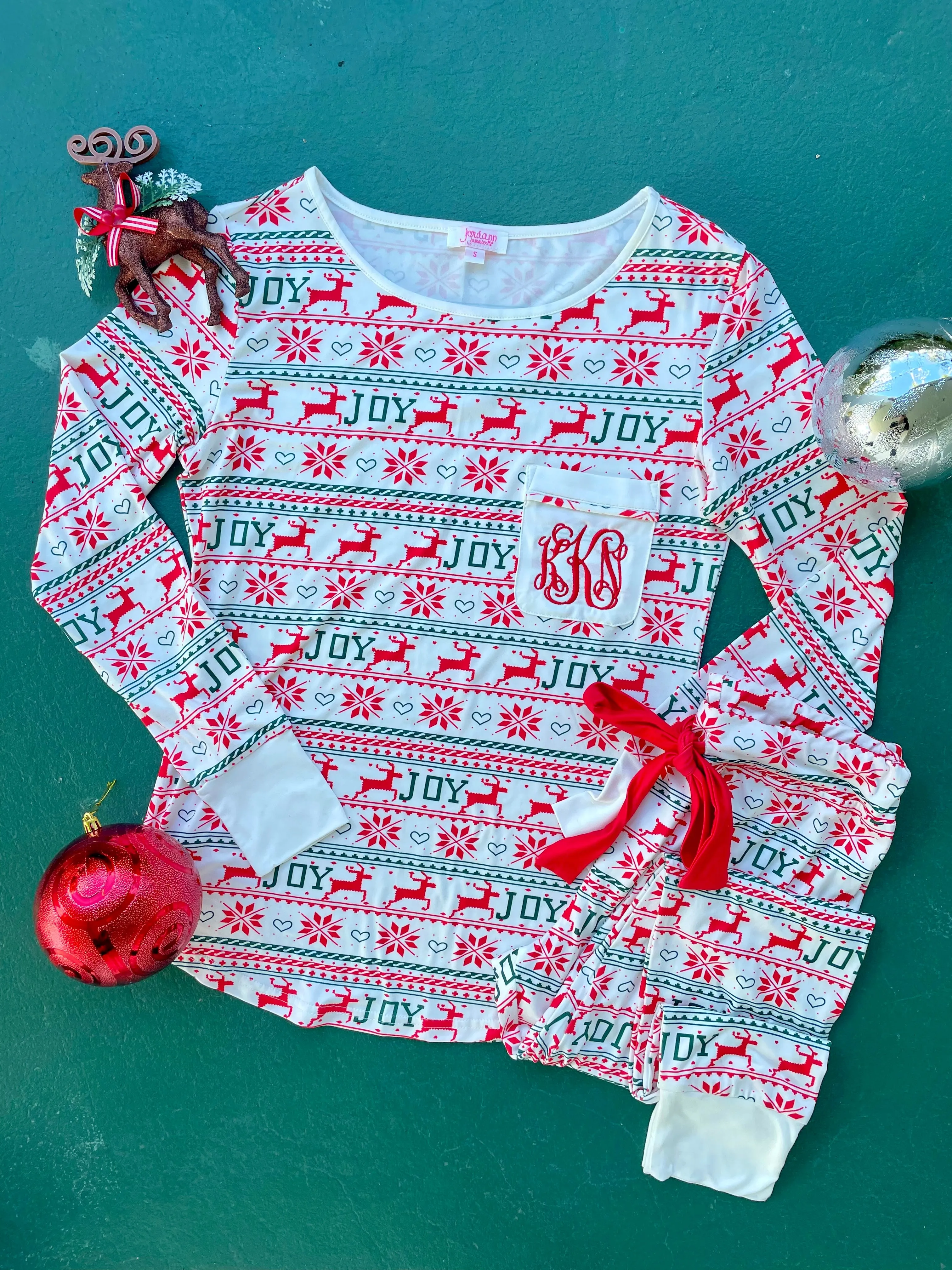 Monogram Reindeer Pajama Set