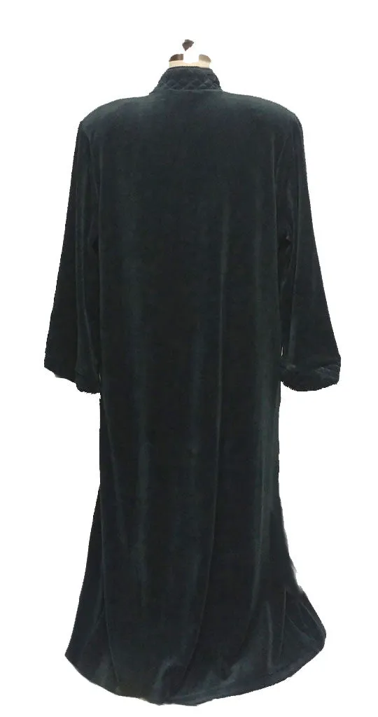 NEW -  DIAMOND TEA COTTON VELOUR ROBE WITH ZIP UP FRONT & QUILTED TRIM IN ASPEN - SIZE LARGE- #2 - WOULD MAKE A WONDERFUL GIFT