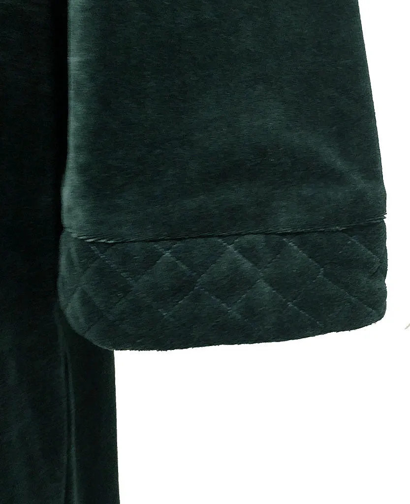 NEW -  DIAMOND TEA COTTON VELOUR ROBE WITH ZIP UP FRONT & QUILTED TRIM IN ASPEN - SIZE LARGE- #4 - WOULD MAKE A WONDERFUL GIFT